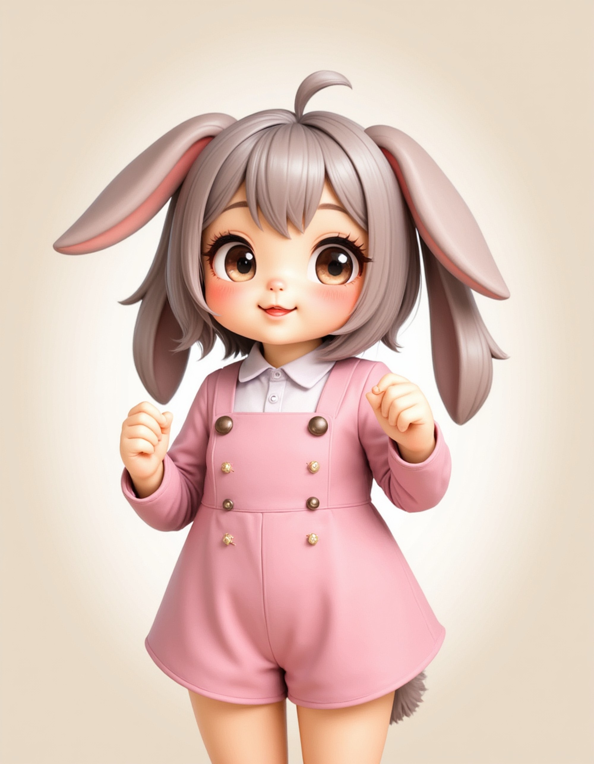 furry character of rabbit fursona of model with adorable bunny features, soft pastel fur, and long floppy ears, wearing cute cottagecore outfit, sweet expression, detailed digital furry art style, spring colors