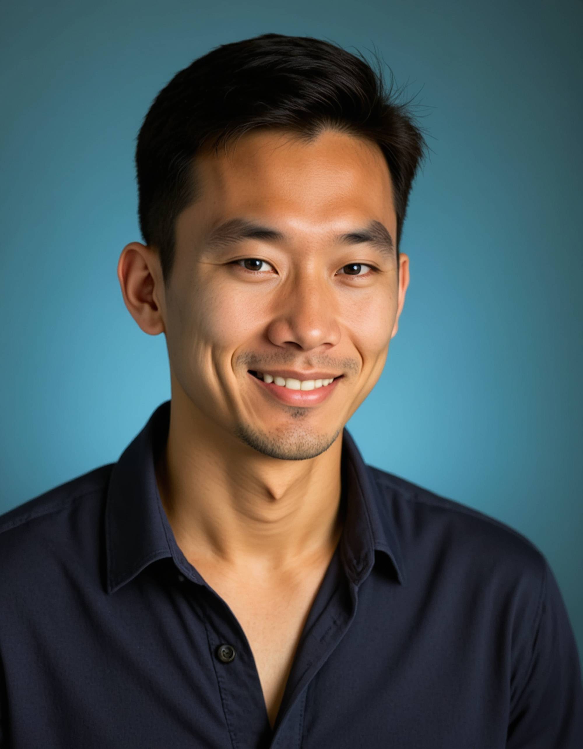 (school portrait) photo headshot of a young 18 y o model in drama club style, stage makeup remnants, costume jewelry, theatrical expressive look, actor/actress aesthetic, sitting for (yearbook) picture, soft blue gradient background, official school yearbook photo, model (looking straight into camera), (theater school shoot), (inside), spotlight dramatic lighting