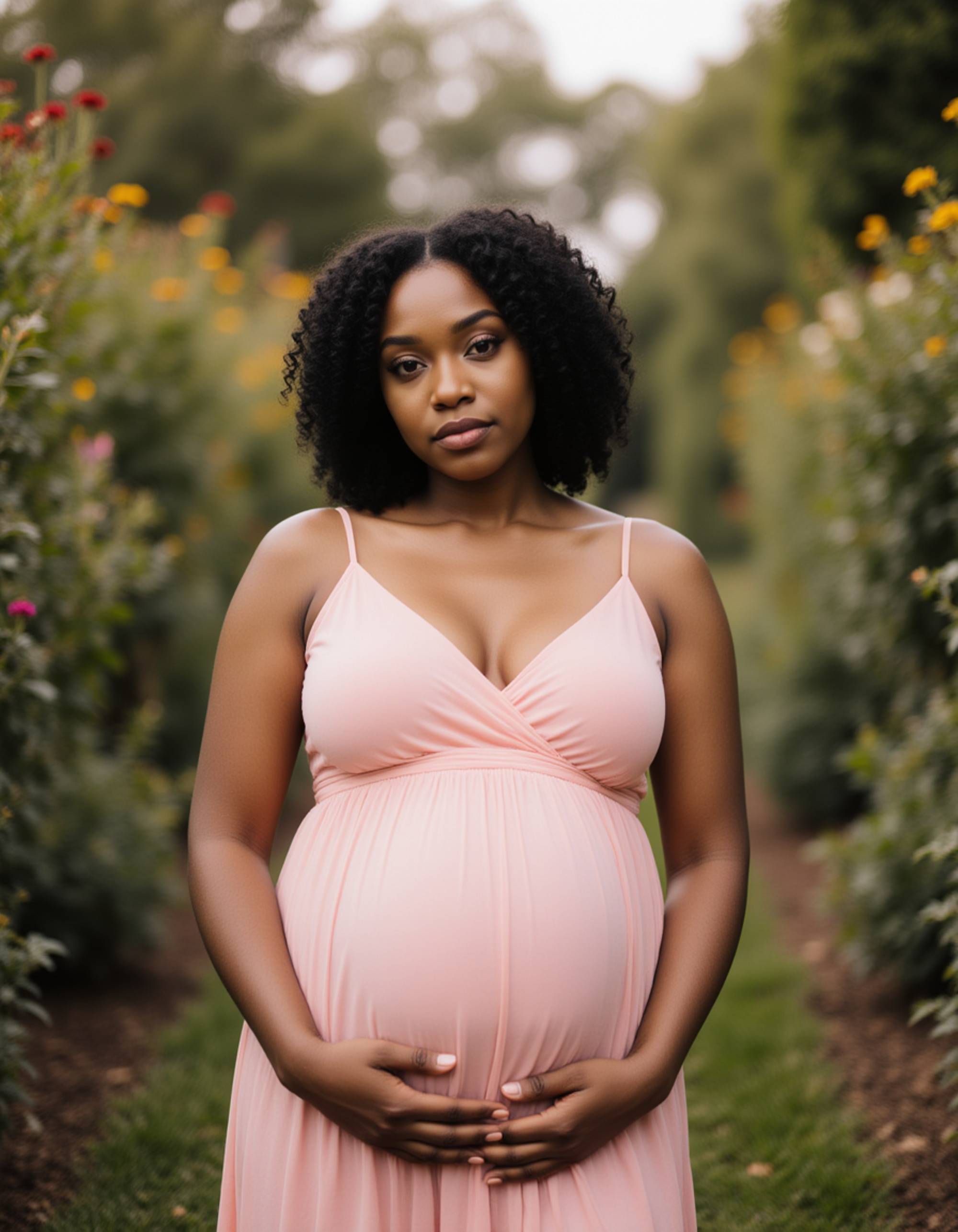 healthy pregnant model in maternity photographs, beautiful pregnant model, maternity photography in a quaint village garden